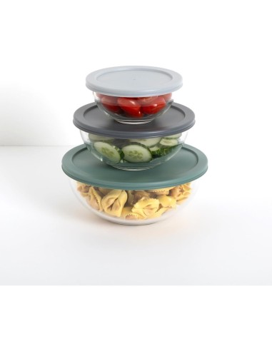 5five - Set di 3 contenitori in vetro borosilicato