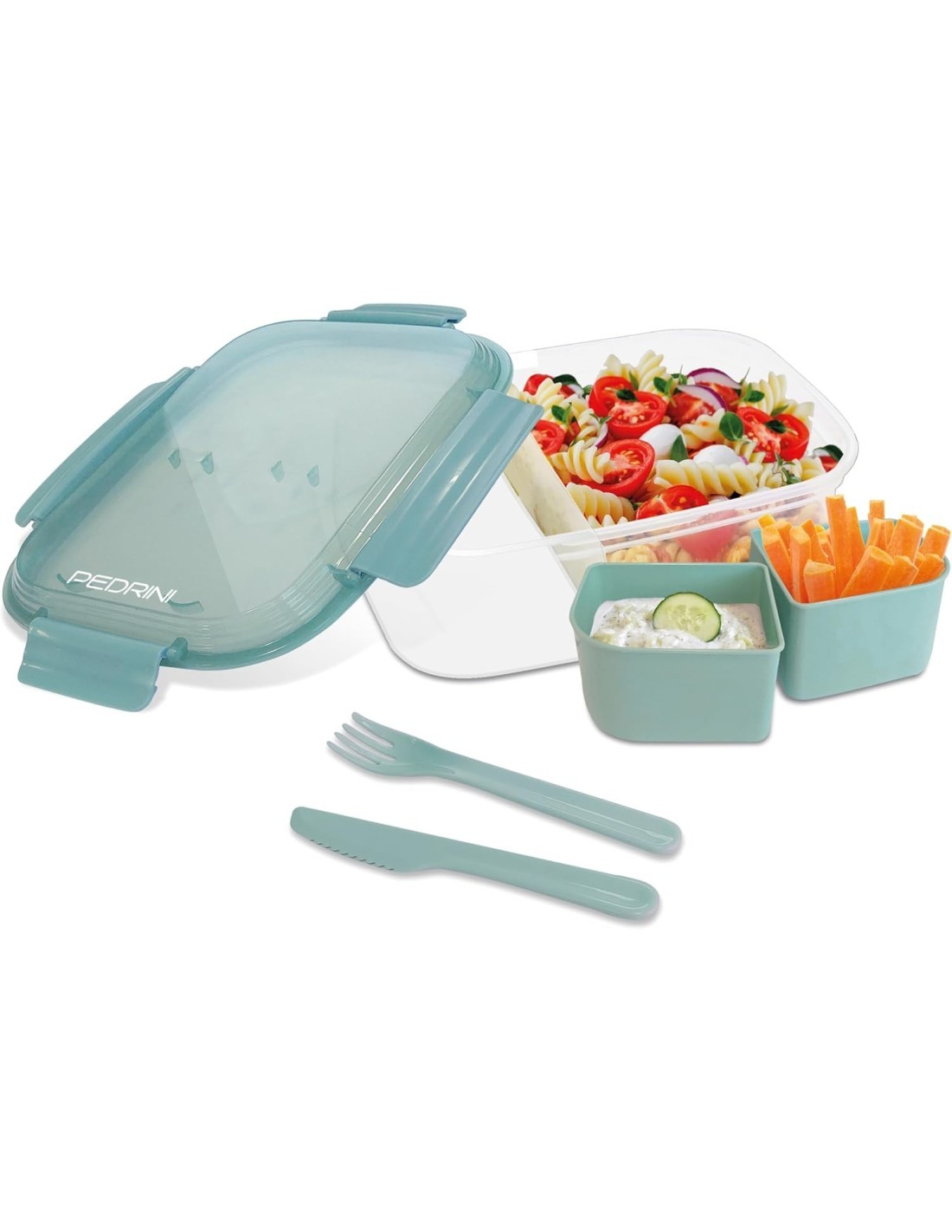 Pedrini Scatola Portapranzo 04GD298 con Posate e Scomparti