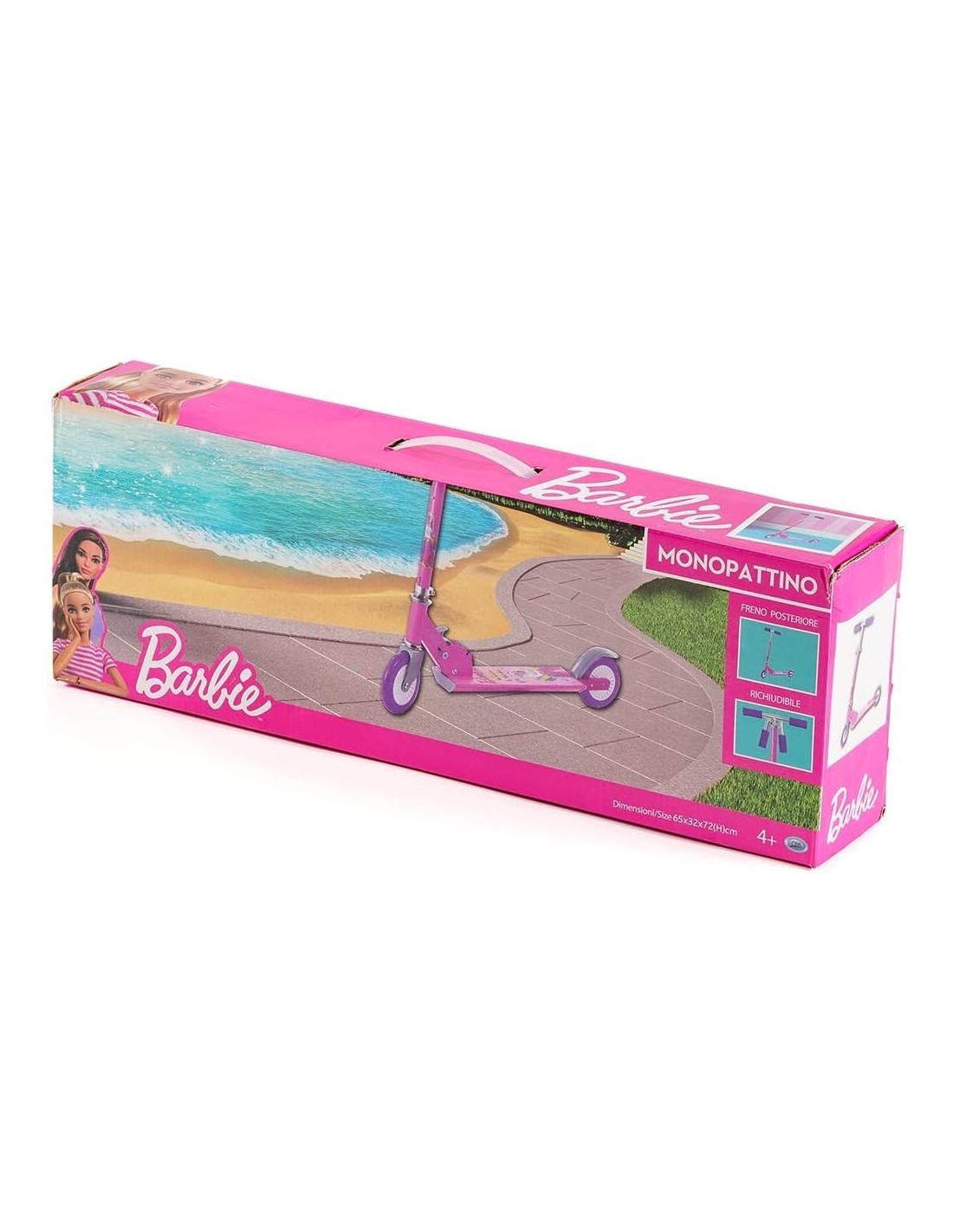 MONOPATTINO 2 RUOTE BARBIE GIOCATTOLO BAMBINI, ROSA