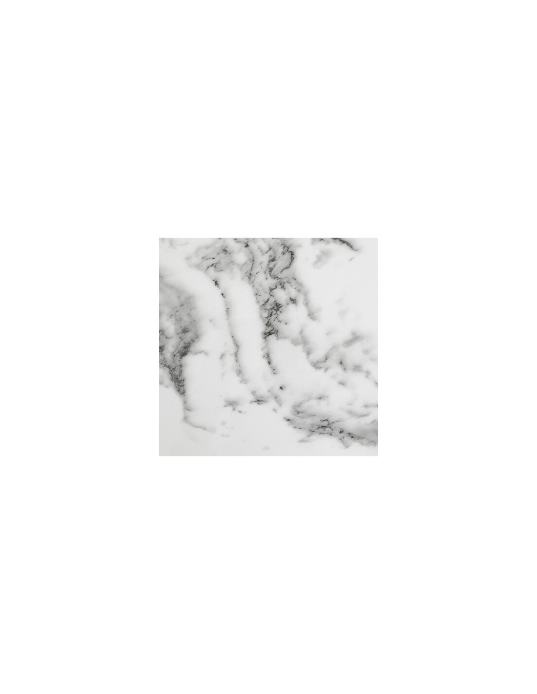 Tavolino Rayo, effetto marmo bianco, vetro temperato, D70 cm, struttura in acciaio