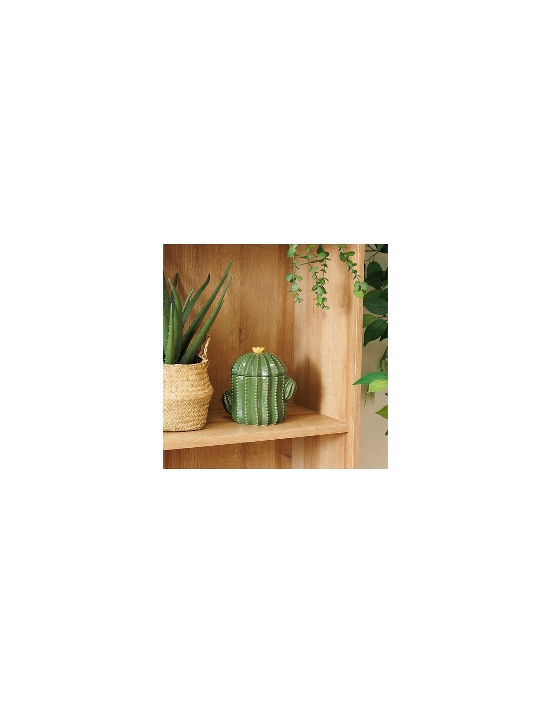 Scatola Decorativa Yucatan in Ceramica Dolomite Verde, 15,5 x 11 x 16 cm