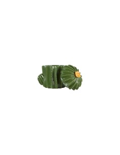 Scatola Decorativa Yucatan in Ceramica Dolomite Verde, 15,5 x 11 x 16 cm