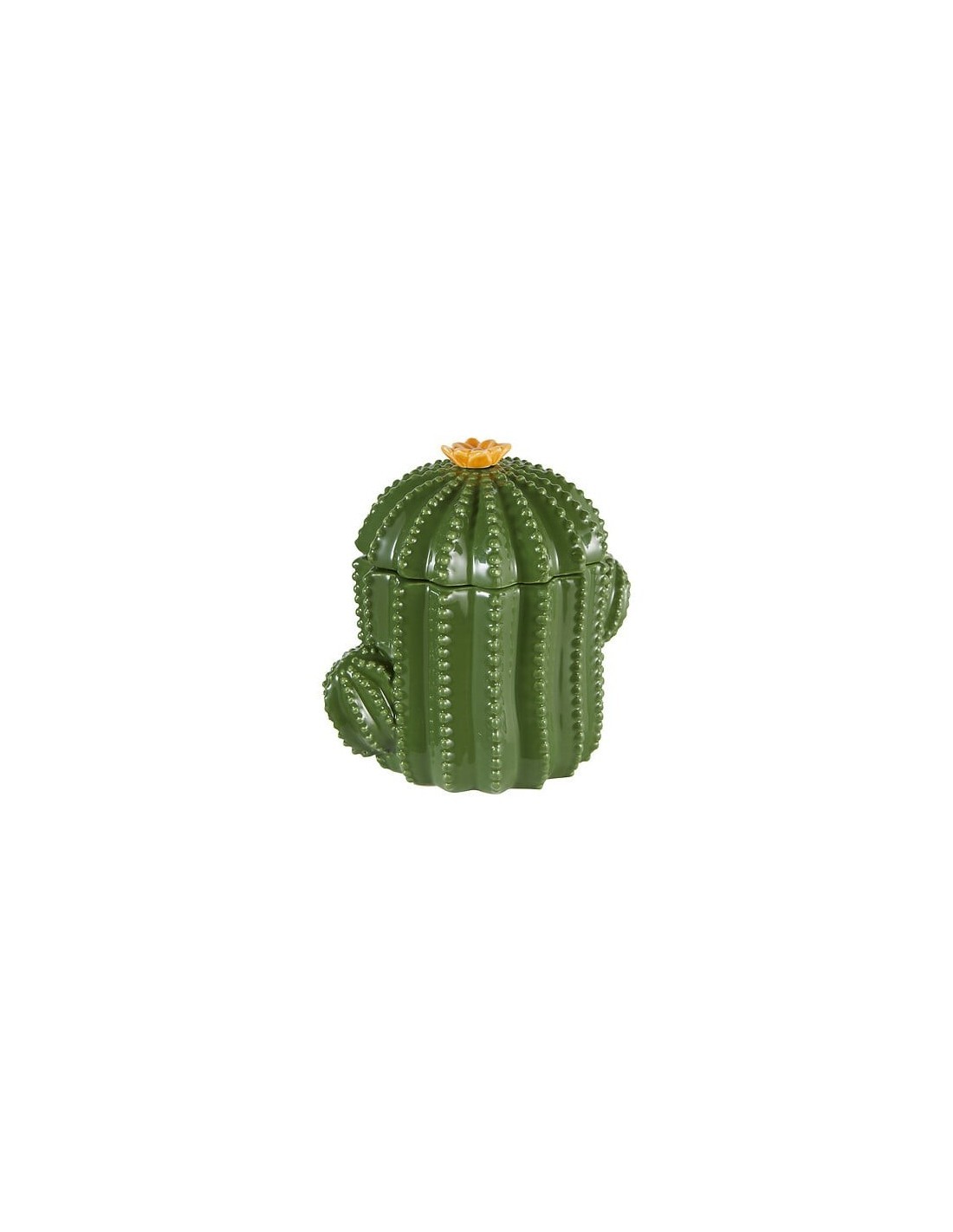 Scatola Decorativa Yucatan in Ceramica Dolomite Verde, 15,5 x 11 x 16 cm