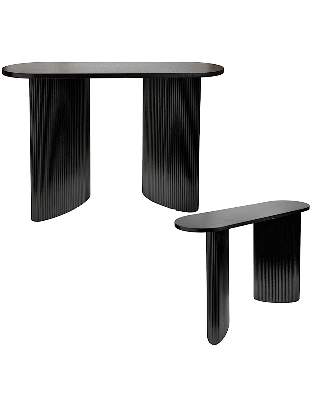 Console Olova, L. 120 cm, P. 40 cm, A. 80 cm, MDF nero