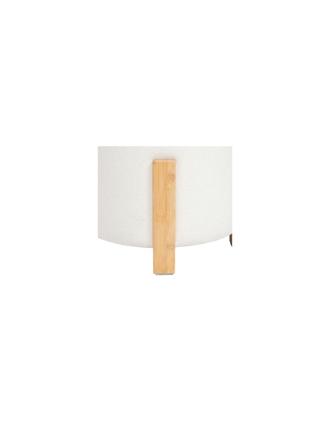 Sgabello, Bansa, Diametro 37,5 cm, Gambe Bambù, Bianco, MDF E1