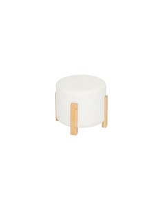 Sgabello, Bansa, Diametro 37,5 cm, Gambe Bambù, Bianco, MDF E1