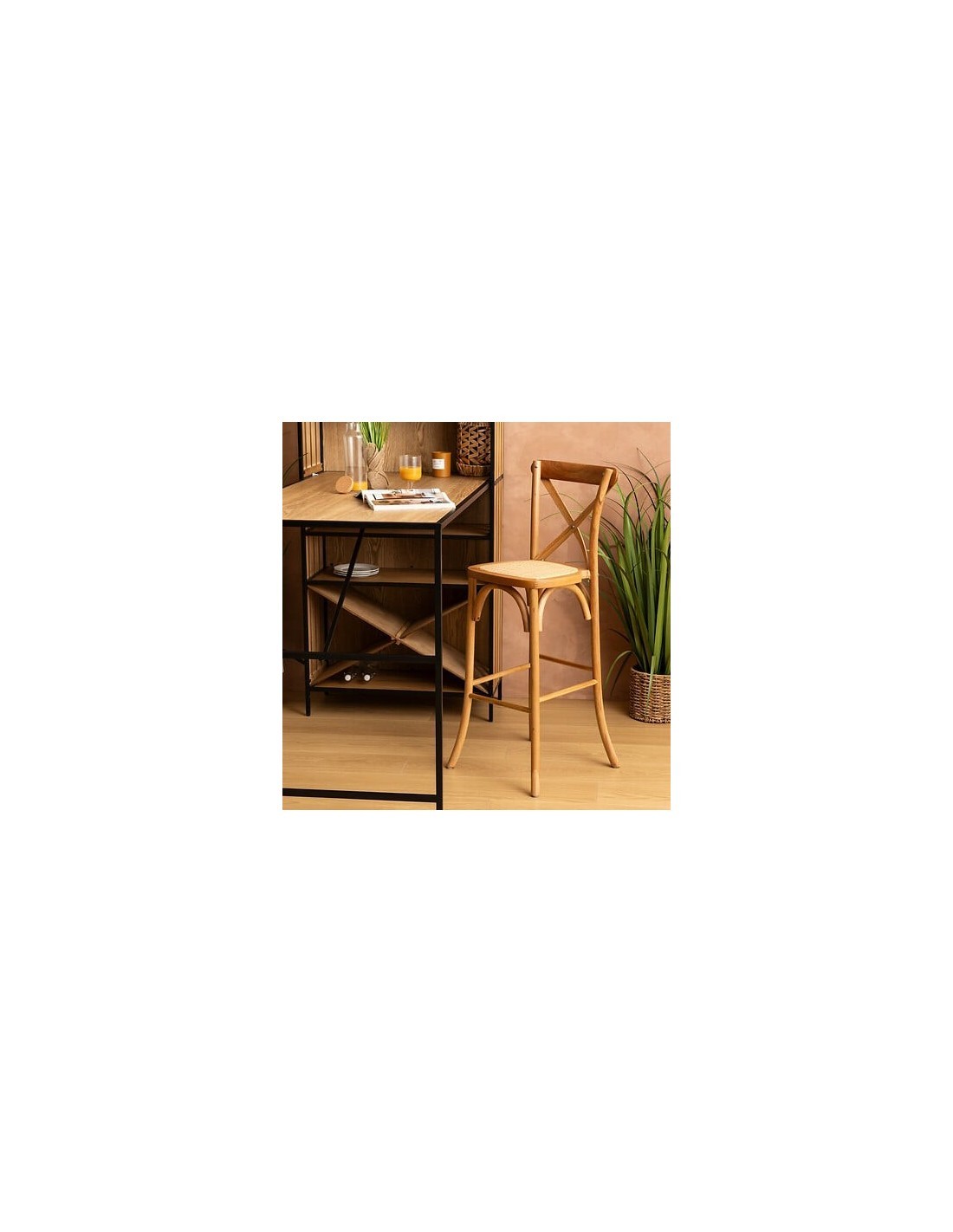 Sedia da bar alta Isak, rovere naturale, beige, L. 47 x P. 52 x H. 110 cm, 5 Kg, legno massiccio