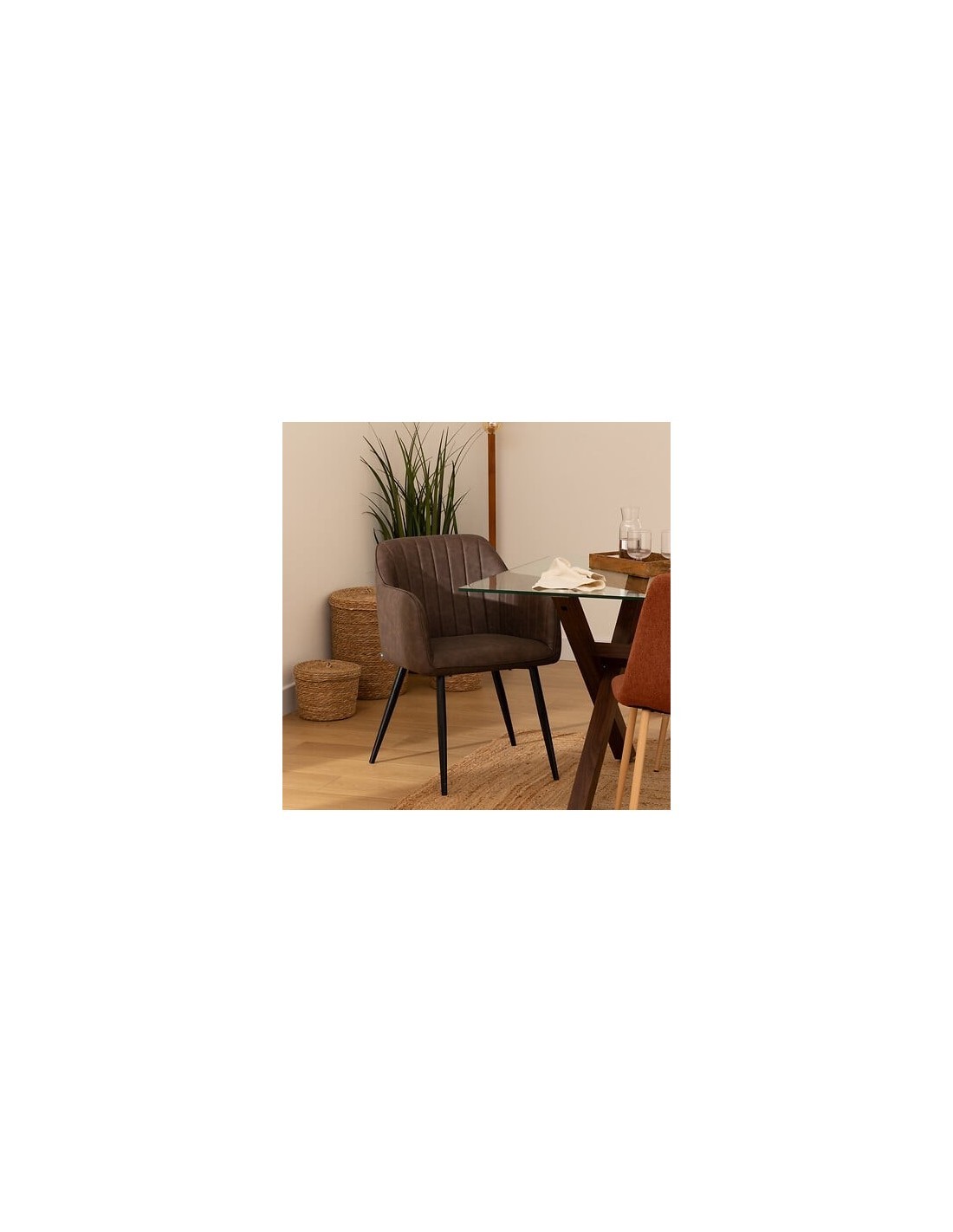 Poltrona da pranzo, Visoca, marrone, acciaio, 61,5x57x83 cm, stile moderno
