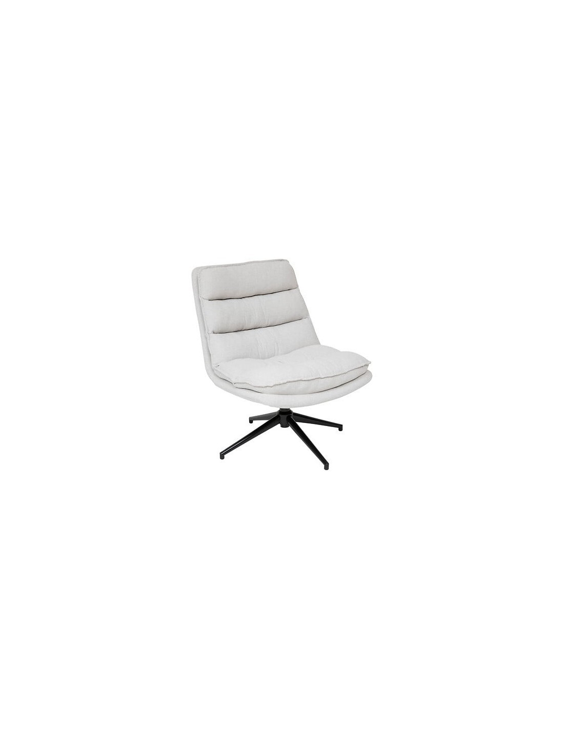 Poltrona girevole Harper, piede metallo bianco, gris perle, 360°, 64x74,5x87 cm