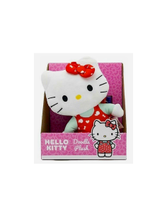 HELLO KITTY 2284070, PELUCHE COLORABILE 25 CM, TESSUTO LAVABILE, GIOCO CREATTIVO 3+ ANNI