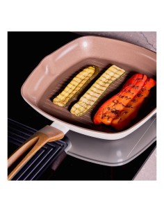 Grill Quadra 28x28 cm Tognana Sintonia in Alluminio Riciclato – Antiaderente PFAS Free, per Induzione