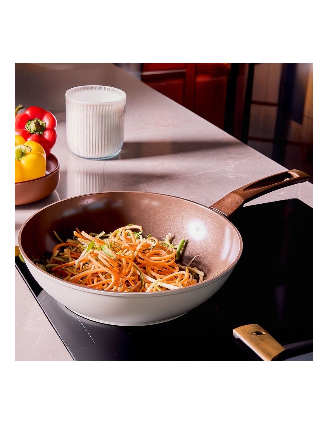 Wok 28 cm Tognana Sintonia in Alluminio Riciclato – Antiaderente Ecologico PFAS Free, per Induzione