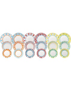 Tognana Vietri Servizio Piatti 18 Pezzi in Porcellana Multicolor per 6 Persone