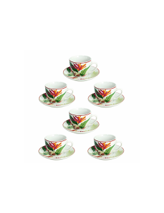 Tognana Tropicalia Set 6 Tazze Caffè con Piatto Multicolor