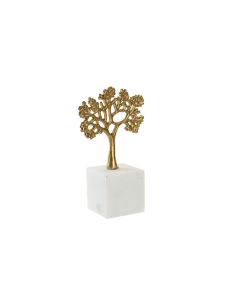 FIGURA ALBERO FD219619 ALLUMINIO/MARMO 13X7X23CM DORATO