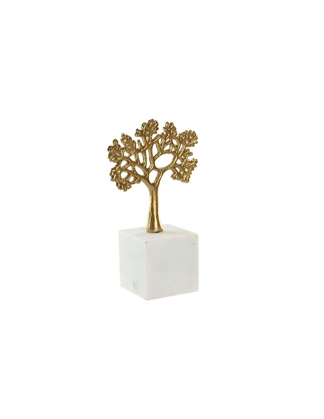 FIGURA ALBERO FD219619 ALLUMINIO/MARMO 13X7X23CM DORATO