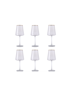 CONF 6 CALICI PC218874 CRISTALLO 400ML BORDO ORO