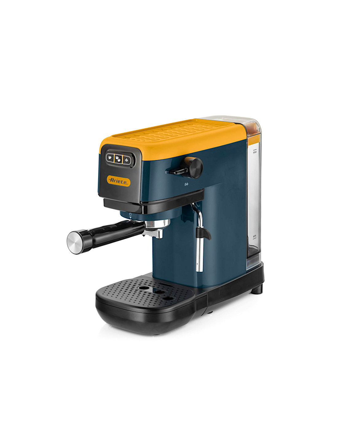Ariete macchina caffè espresso Mango Yellow, 15 bar, per cialde e polvere, cappuccini cremosi, design colorato e vivace