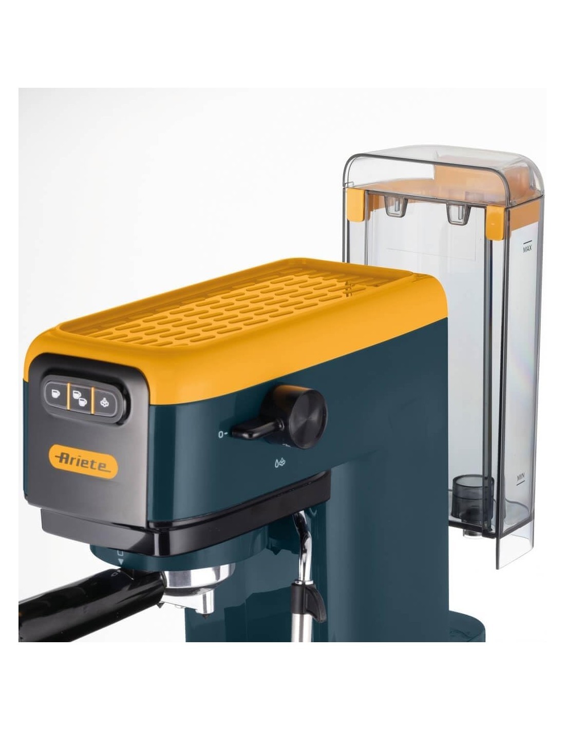Ariete macchina caffè espresso Mango Yellow, 15 bar, per cialde e polvere, cappuccini cremosi, design colorato e vivace