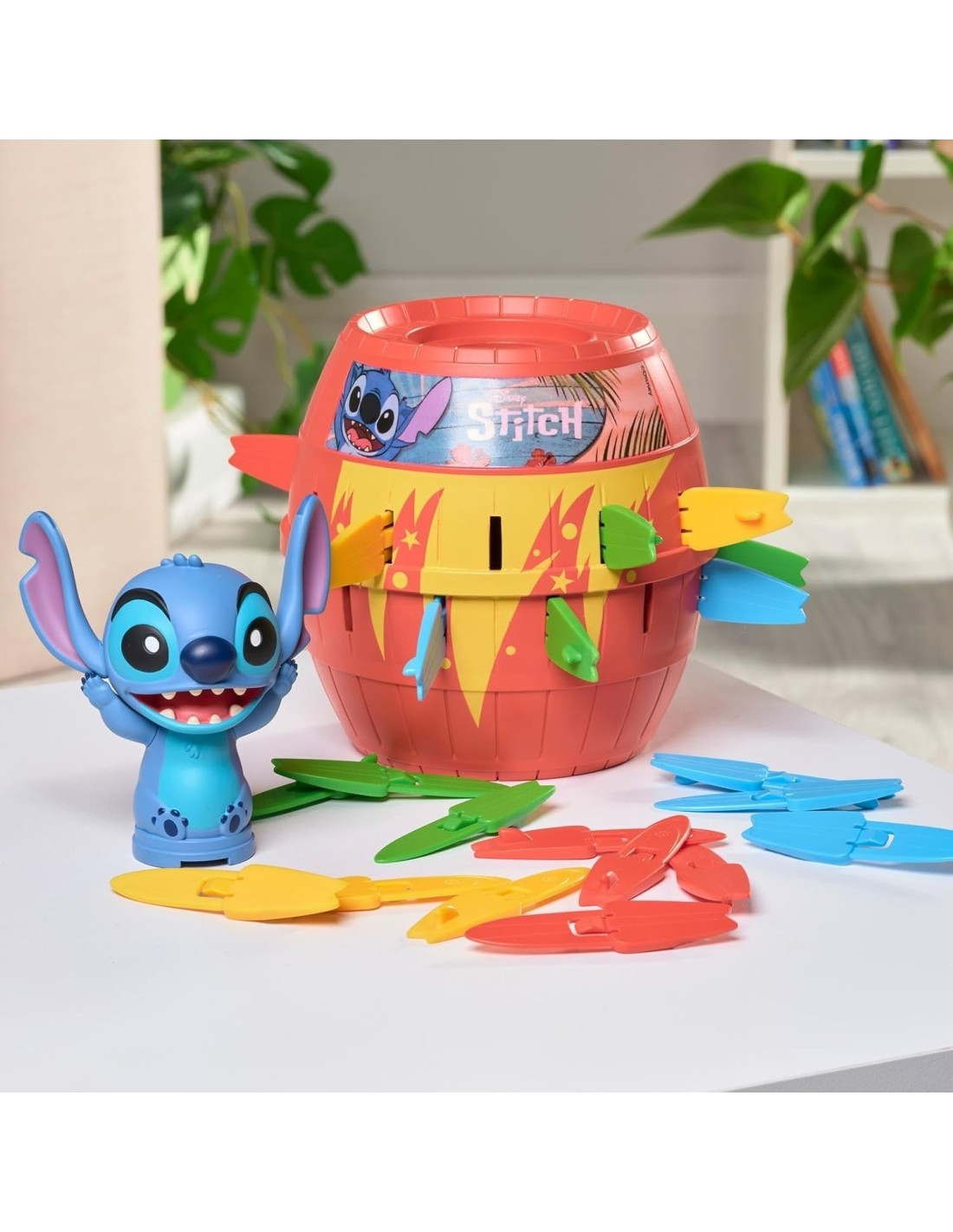 Stitch Pop‑Up Disney – Gioco da Tavolo Interattivo con Barile e Tavole da Surf