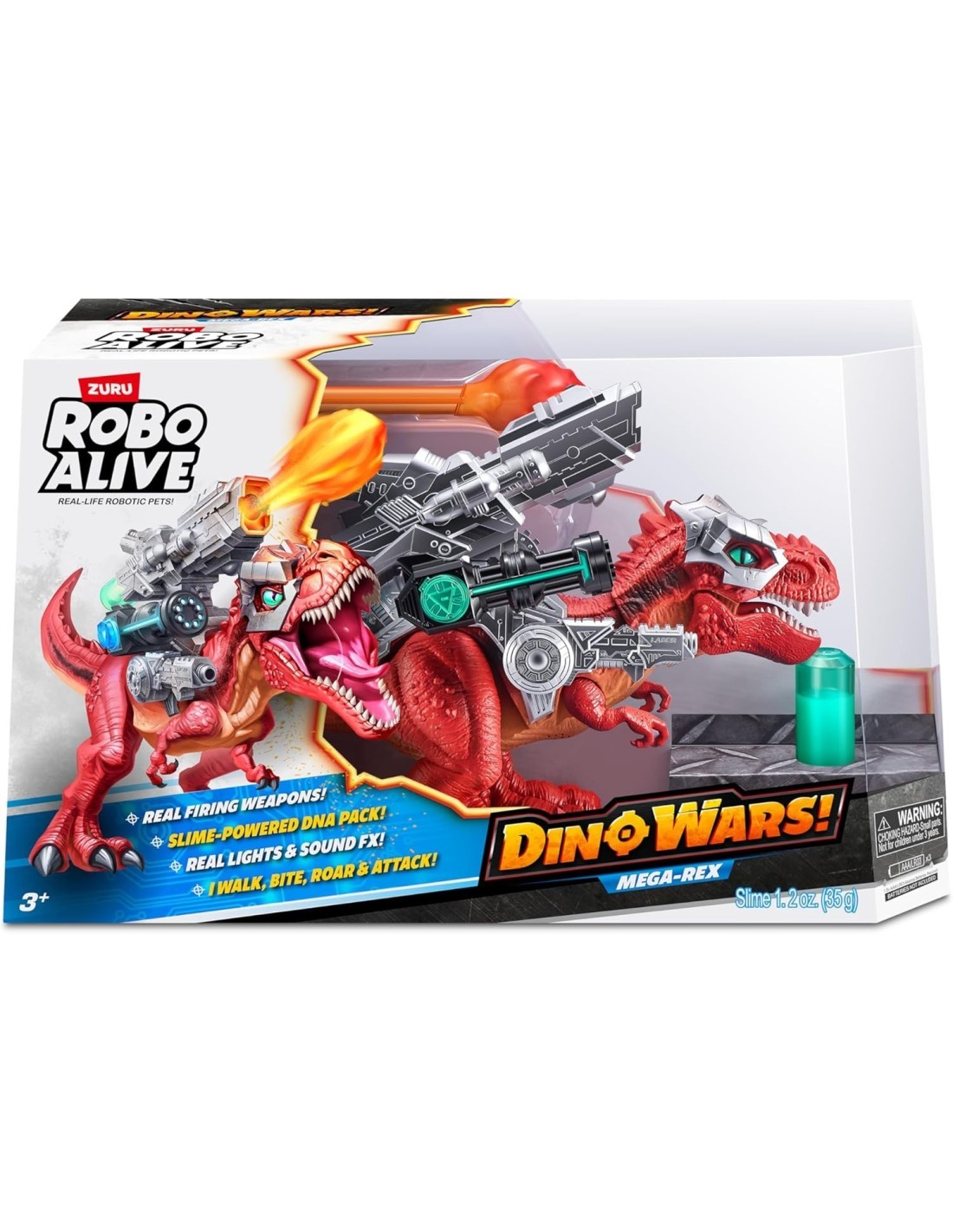 ROBO ALIVE  DINO WARS MEGA-REX 71101 DINOSAURO ROBOT LUCI,SUONO, MOVIMENTO REALISTICO, BAMBINI + 3 ANNI