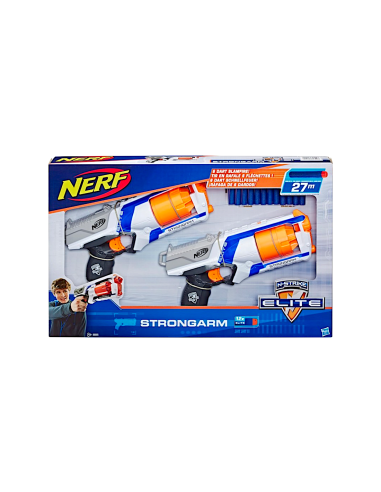 NERF B8995 STRONGARM DUAL PACK, 2 BLASTER LANCIA DARDI, GIOCO BAMBINI +8 ANNI