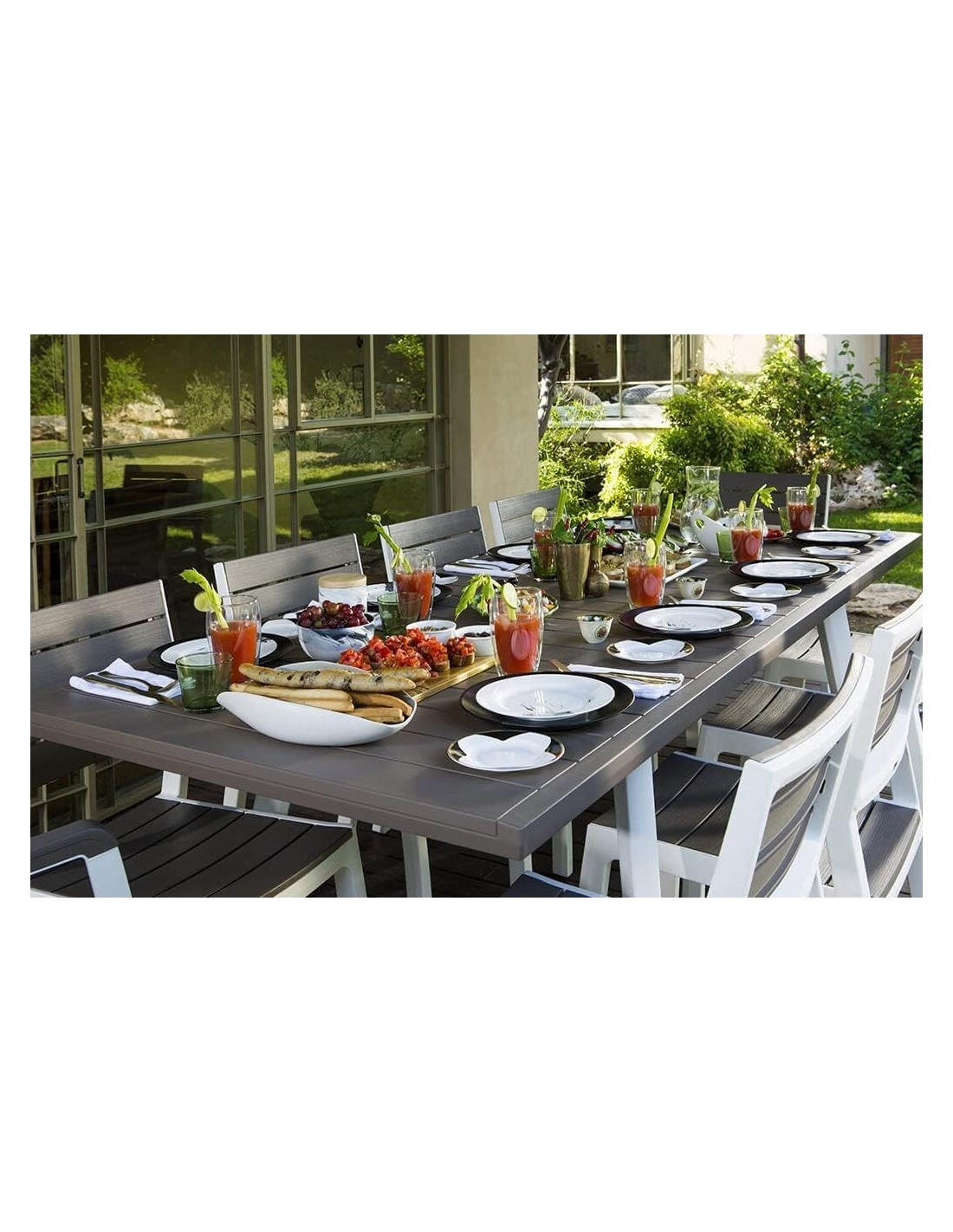 TAVOLO HARMONY ANTRACITE/BIANCO 162/241X100CM ALLUNGABILE