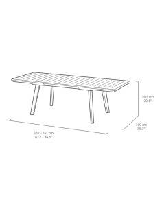 TAVOLO HARMONY ANTRACITE/BIANCO 162/241X100CM ALLUNGABILE
