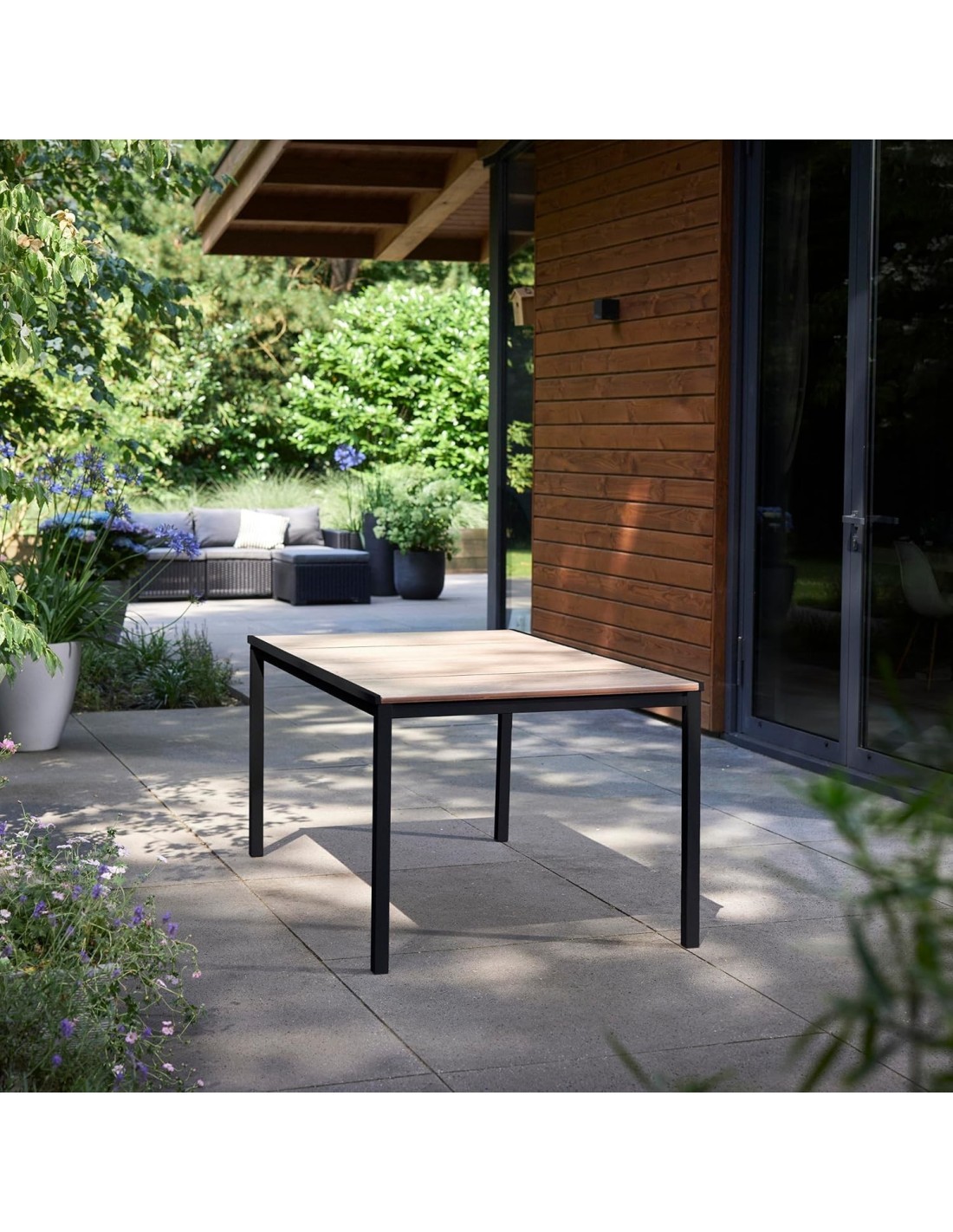 TAVOLO PORTO STRUTTURA GRAFITE 200X95X75CM EFFETTO LEGNO