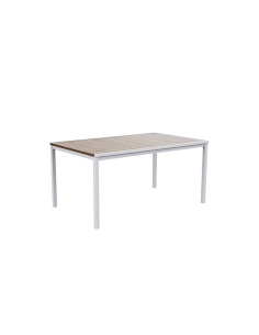 TAVOLO PORTO STRUTTURA BIANCA 160X95X75CM EFFETTO LEGNO