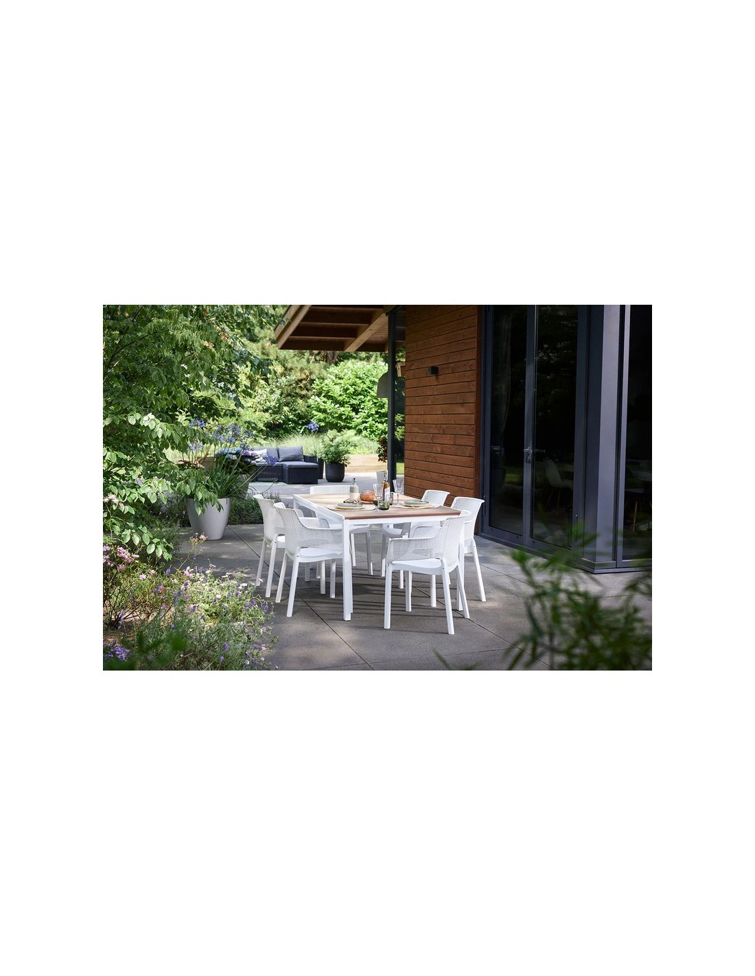 TAVOLO PORTO STRUTTURA BIANCA 160X95X75CM EFFETTO LEGNO
