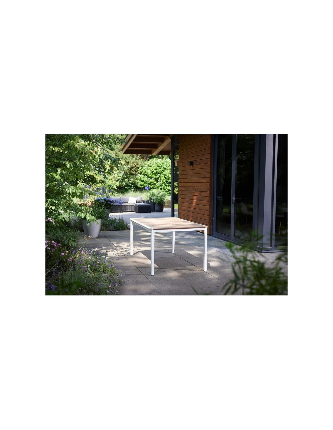 TAVOLO PORTO STRUTTURA BIANCA 160X95X75CM EFFETTO LEGNO