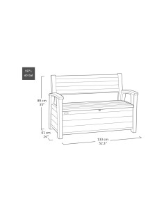 PANCHINA CONTENITORE RESINA 132X61X89CM RESINA