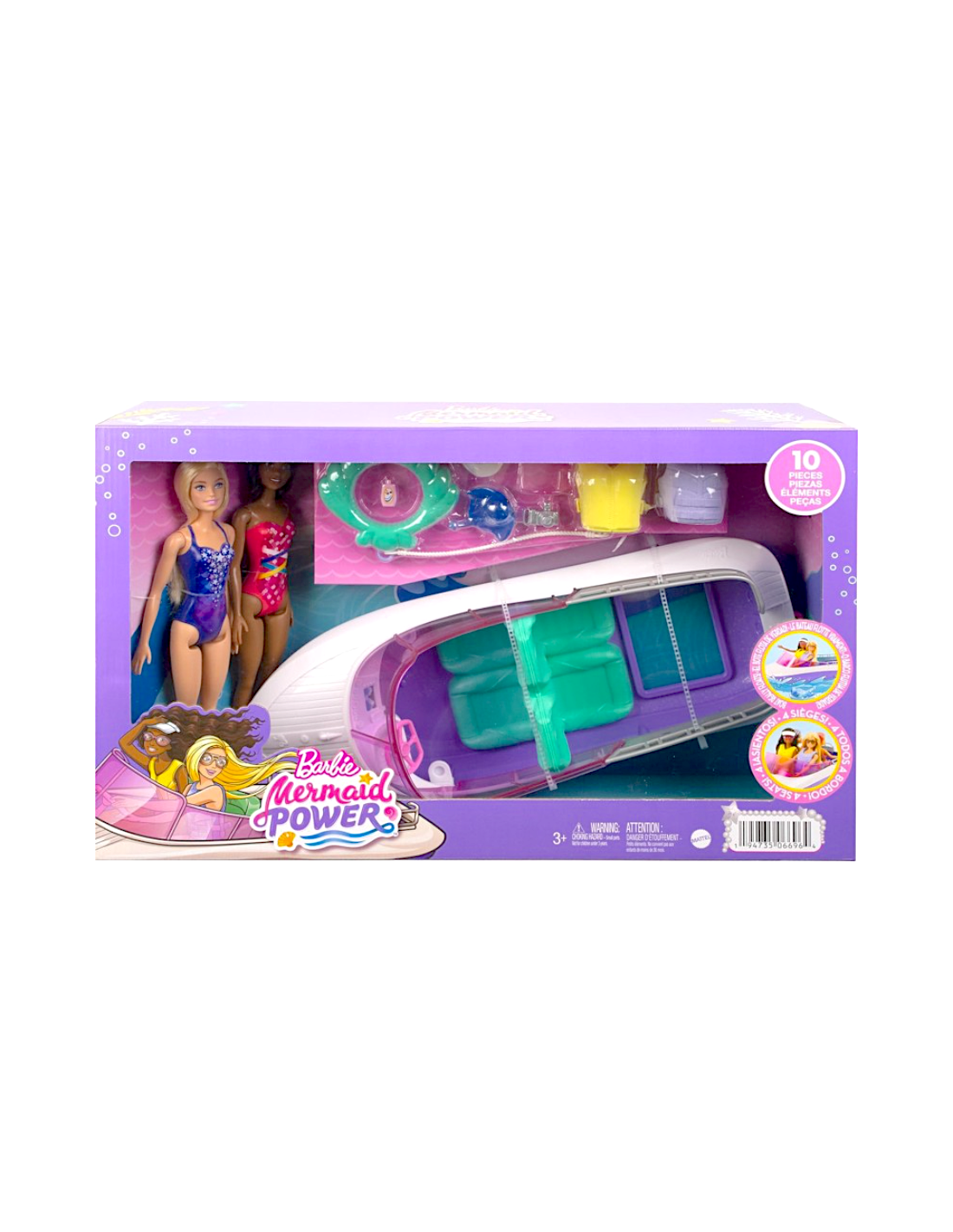 BARBIE MOTOSCAFO CON COPPIA BAMBOLE ED ACCESSORI HJK58
