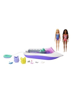 BARBIE MOTOSCAFO CON COPPIA BAMBOLE ED ACCESSORI HJK58