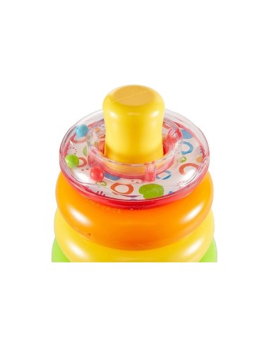FISHER-PRICE GKD51 PIRAMIDE 5 ANELLI COLORATI CON BASE OSCILLANTE, GIOCATTOLO EDUCATIVO 6+ MESI