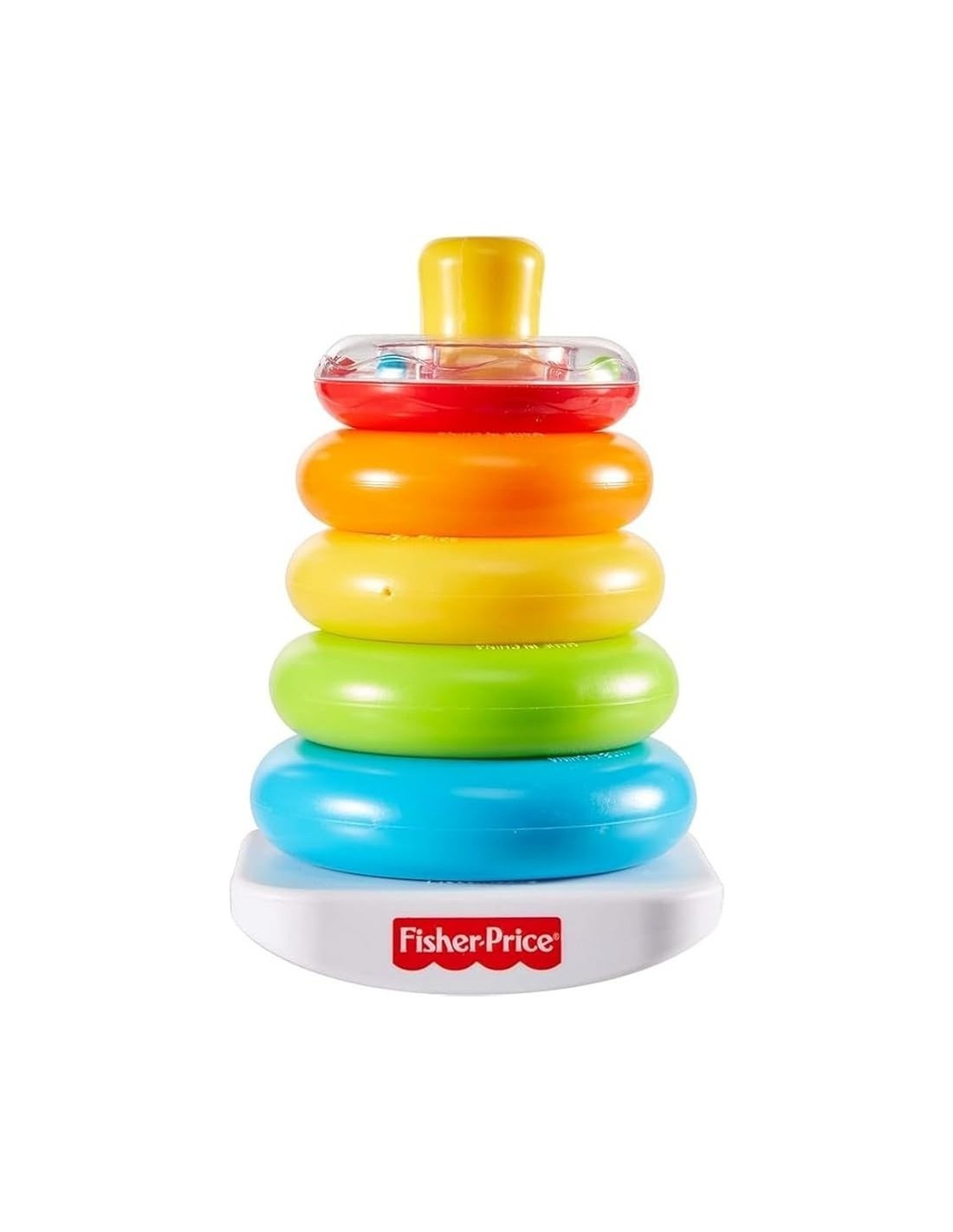 FISHER-PRICE GKD51 PIRAMIDE 5 ANELLI COLORATI CON BASE OSCILLANTE, GIOCATTOLO EDUCATIVO 6+ MESI