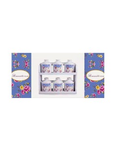SET 6 BARATTOLI 82257 ROMANTIC ROSE CERAMICA CON MENSOLA