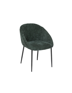 Sedia Seliso, chenille verde cedro, acciaio, 60x57x81 cm, stile moderno