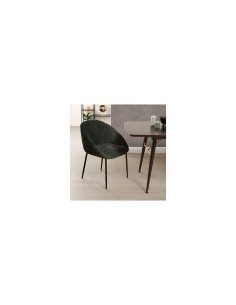Sedia Seliso, chenille verde cedro, acciaio, 60x57x81 cm, stile moderno