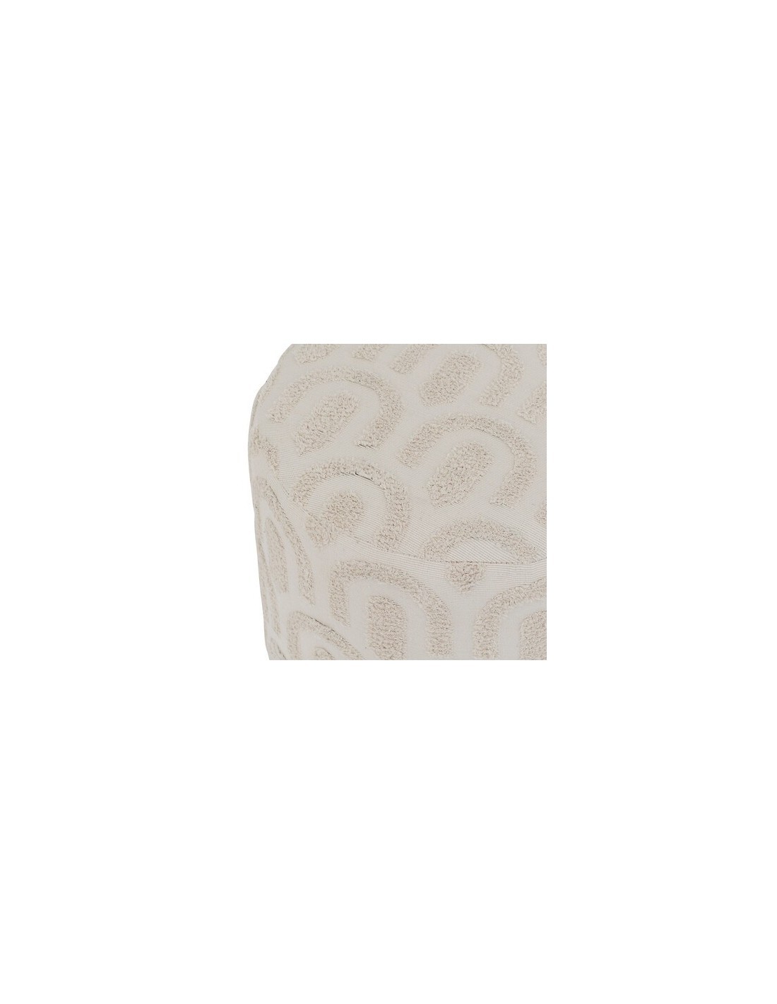 Pouf, Copas, Diametro 38 cm, Tufté, Bianco, MDF E1, Pino