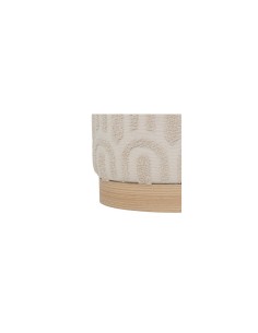 Pouf, Copas, Diametro 38 cm, Tufté, Bianco, MDF E1, Pino