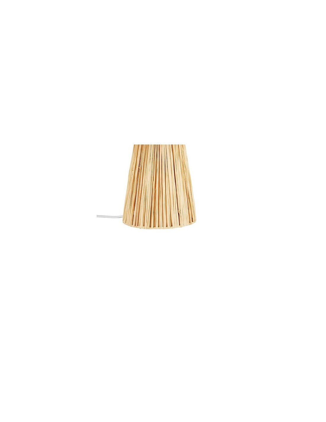 Lampada da tavolo, Orane, rafia beige, 34 cm altezza, base in ghisa, design naturale, Yucatan Collection