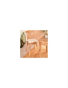 Cuscino per sedia Clem, 38 x 38 cm, poliestere beige lino, altezza 5 cm 2
