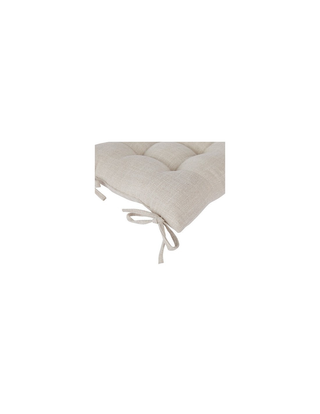 Cuscino per sedia Clem, 38 x 38 cm, poliestere beige lino, altezza 5 cm