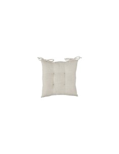 Cuscino per sedia Clem, 38 x 38 cm, poliestere beige lino, altezza 5 cm