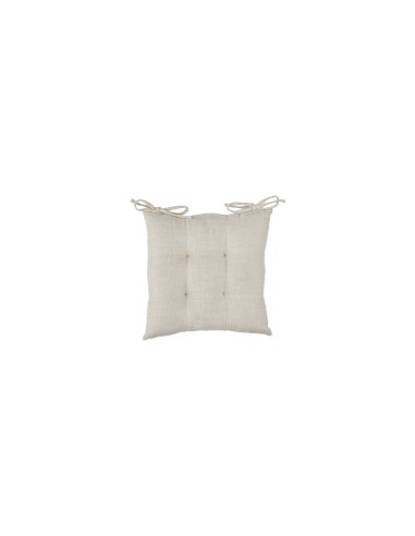 Cuscino per sedia Clem, 38 x 38 cm, poliestere beige lino, altezza 5 cm