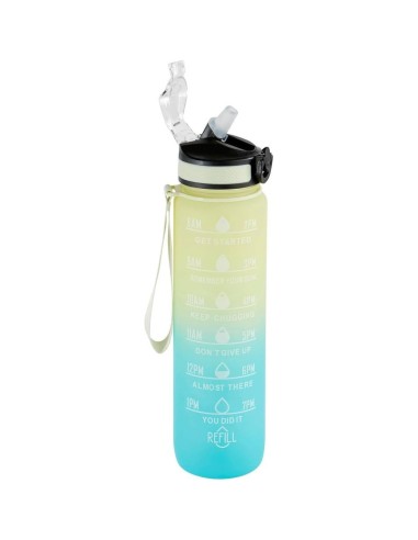 Bottiglia sportiva 1 L con cannuccia – PETG, colori assortiti