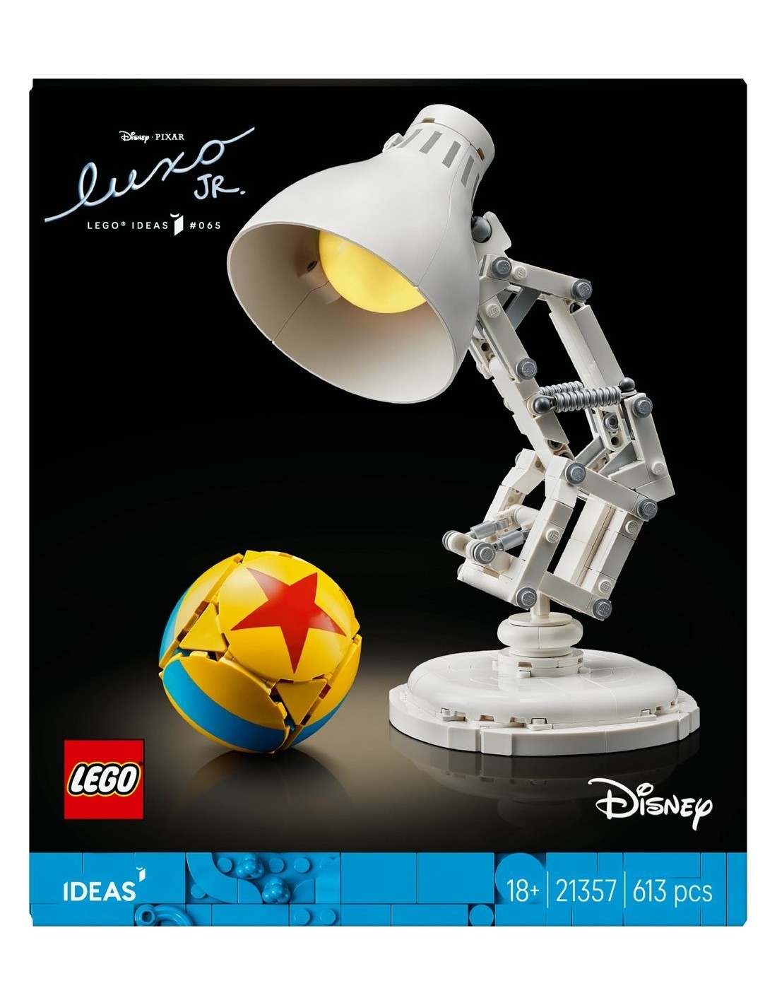 LEGO IDEAS 21357 DISNEY PIXAR LUXO JR. COSTRUZIONE +18 ANNI