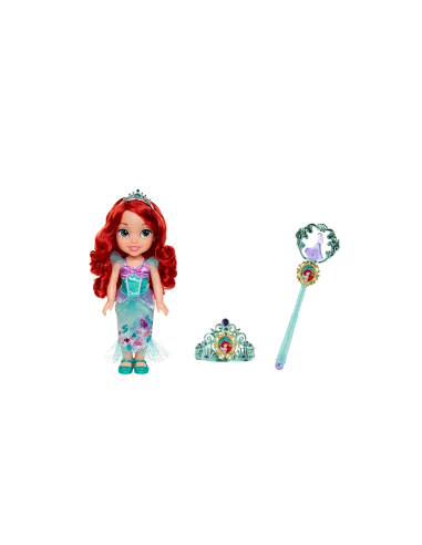 PRINCESS 21338 ARIEL, BAMBOLA CON ACCESSORI, GIOCATTOLO DISNEY, BAMBINA 3+, CAPELLI ROSSI, CODA SIRENA